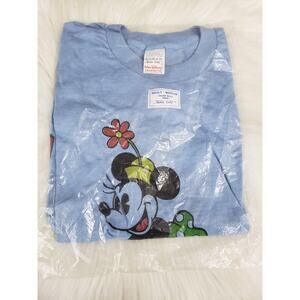 NOS vintage 70s 80s Tropix Togs MINNIE MOUSE Mouse t shirt blue Walt Disney MED